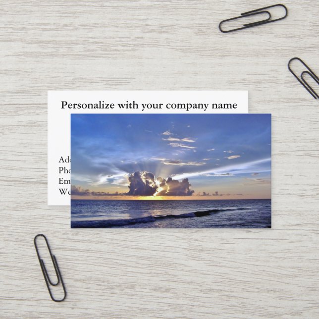 Cartes de visite de retraite du coucher du soleil  (Devant/Arrière en situation)