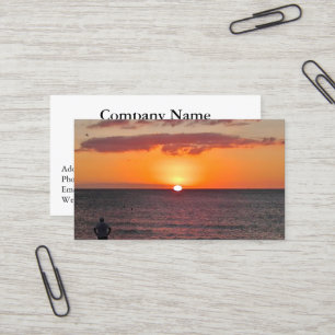 Cartes de visite de retraite du coucher du soleil 