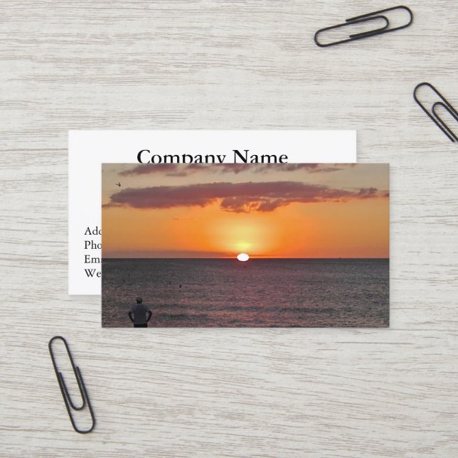 Cartes de visite de retraite du coucher du soleil  (Devant/Arrière en situation)