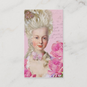 Cartes de visite de rose rose de Marie Antoinette