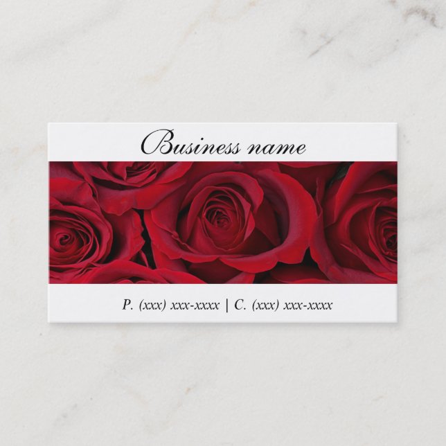 Cartes de visite de roses rouges (Devant)