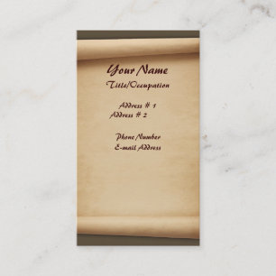 Cartes de visite de rouleau