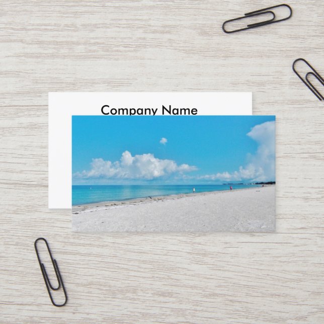 Cartes de visite de sable blanc (Devant/Arrière en situation)