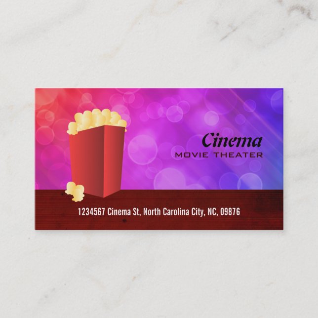 Cartes de visite de salle de cinéma (Devant)