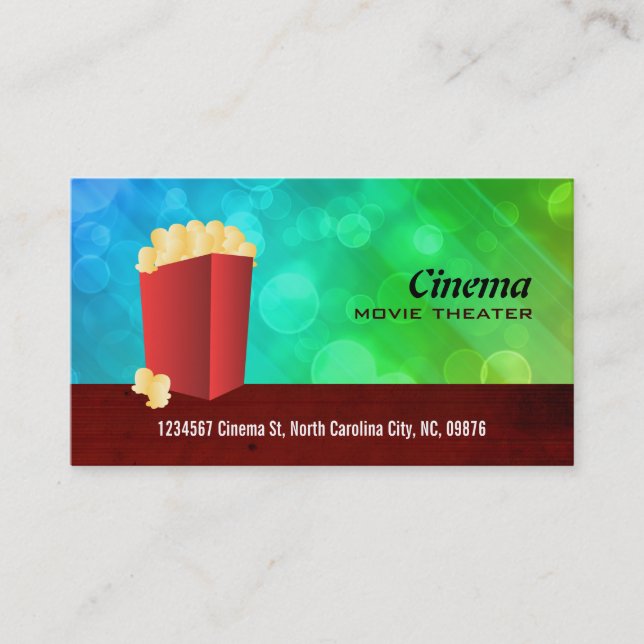 Cartes de visite de salle de cinéma (Devant)