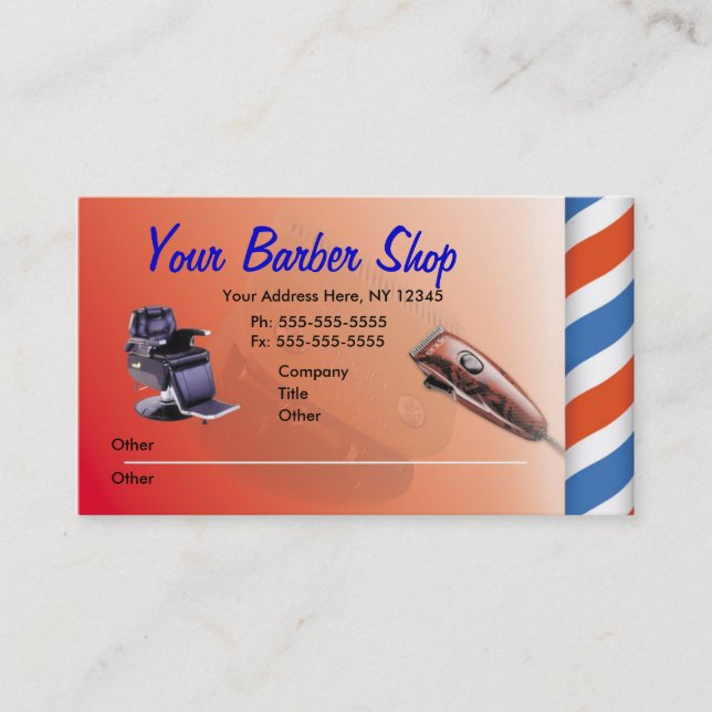 Cartes de visite de salon de coiffure (Devant)