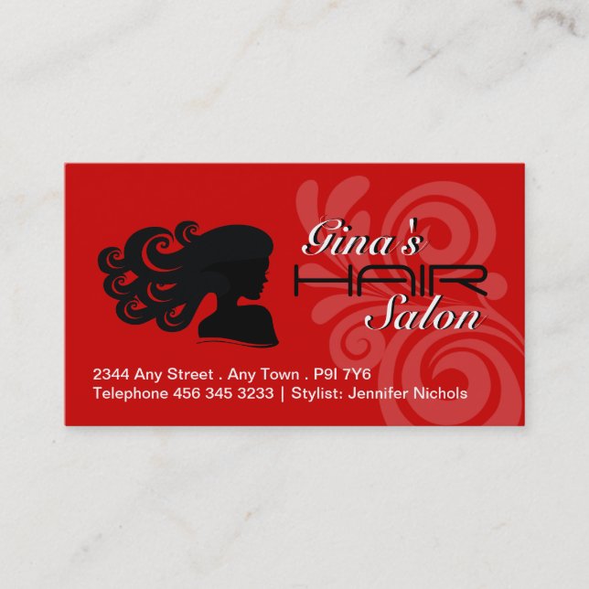Cartes de visite de salon de coiffure (Devant)
