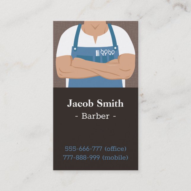 Cartes de visite de salon de coiffure masculin élé (Devant)