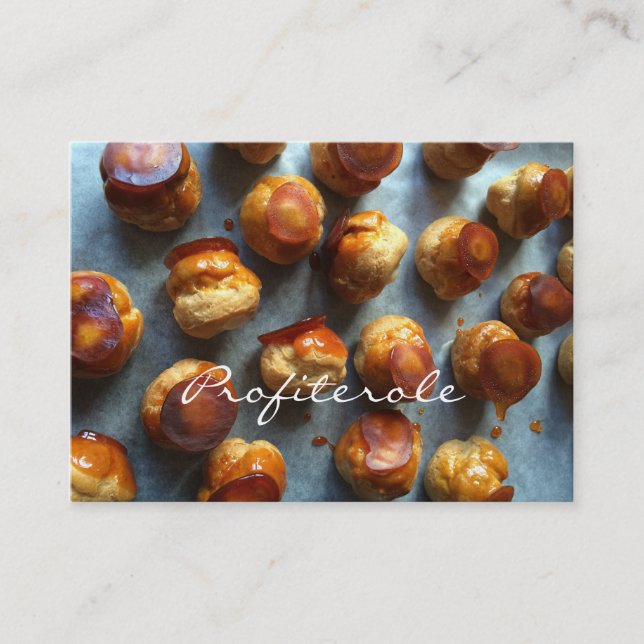 Cartes de visite de salon de thé de profiterole (Devant)