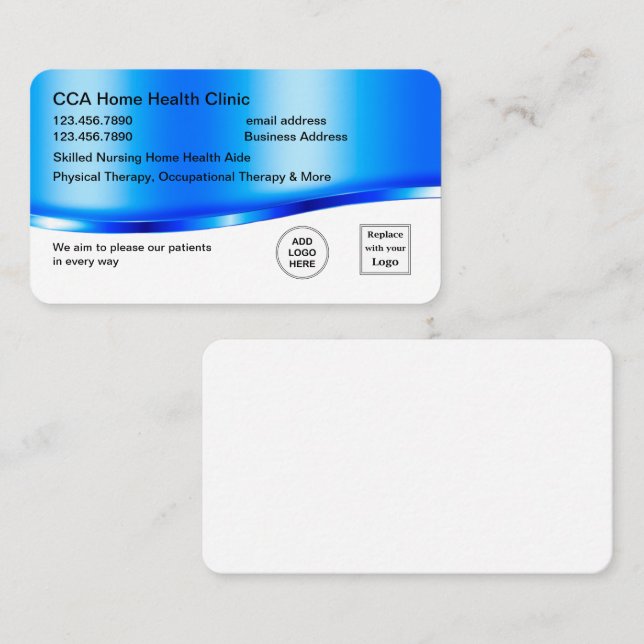 Cartes de visite de santé à domicile tendance (Devant / Derrière)