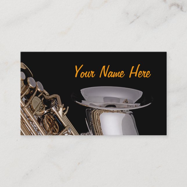 Cartes de visite de saxophone (Devant)