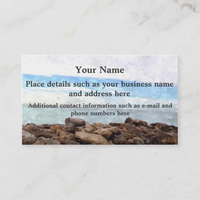 Cartes de visite de scène de plage d'aquarelle de (Devant)