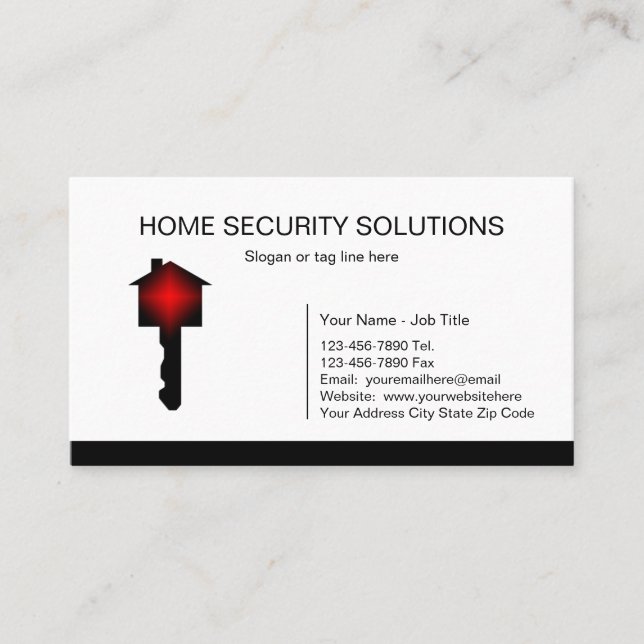 Cartes de visite de sécurité à la maison (Devant)