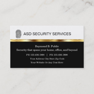 Cartes de visite de sécurité classiques