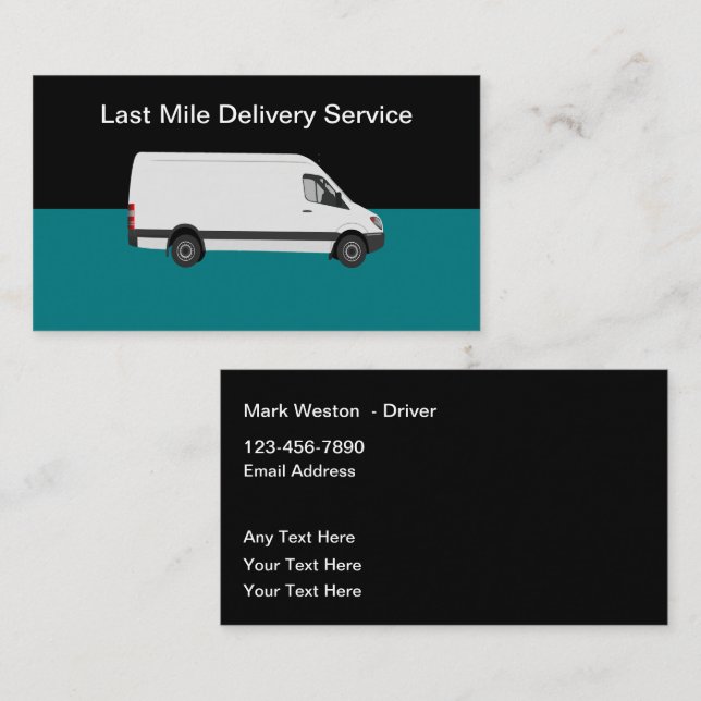 Cartes de visite de service de camion de livraison (Devant / Derrière)