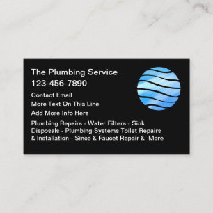 Cartes de visite de service de plomberie Plombier