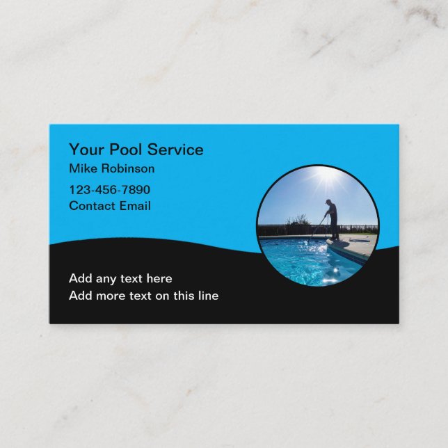 Cartes de visite de service de pool cool (Devant)
