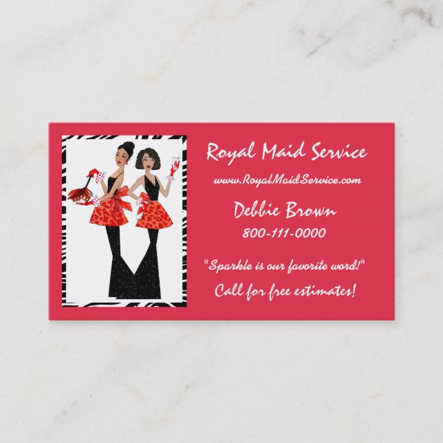 Cartes de visite de service domestique (Devant)