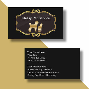 Cartes de visite de service pour animaux
