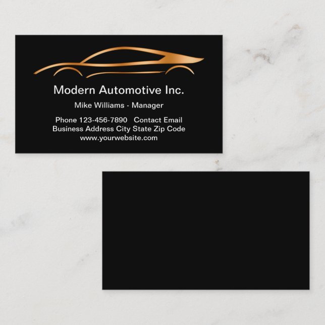 Cartes de visite de services automobiles cool haut (Devant / Derrière)
