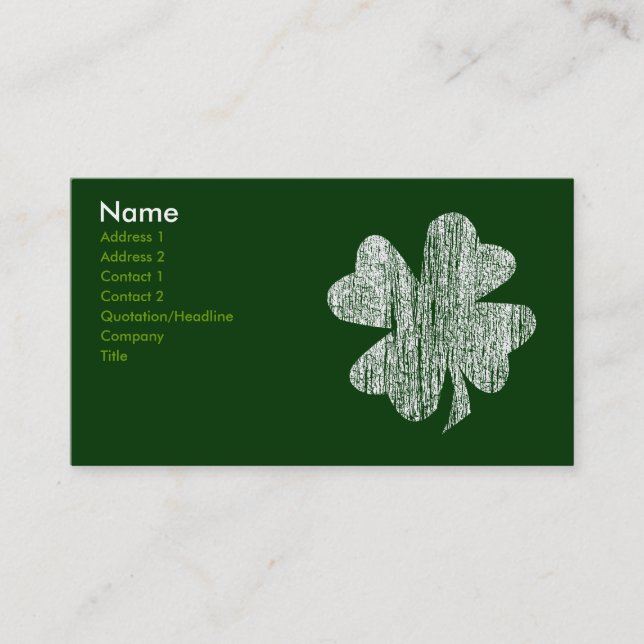 Cartes de visite de shamrock (Devant)