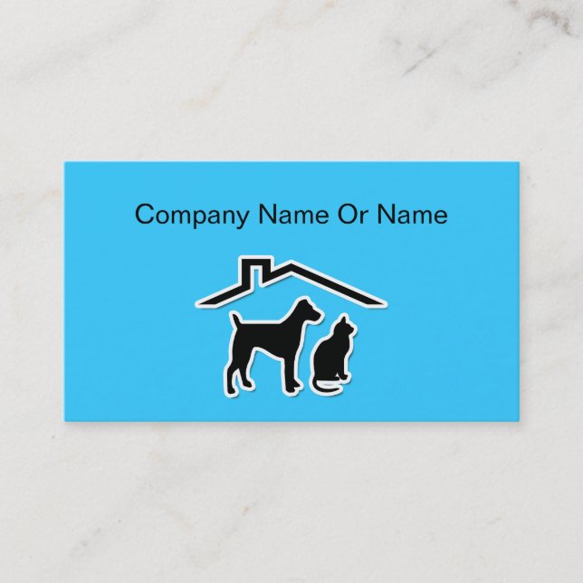 Cartes de visite de silhouette d'animal familier (Devant)