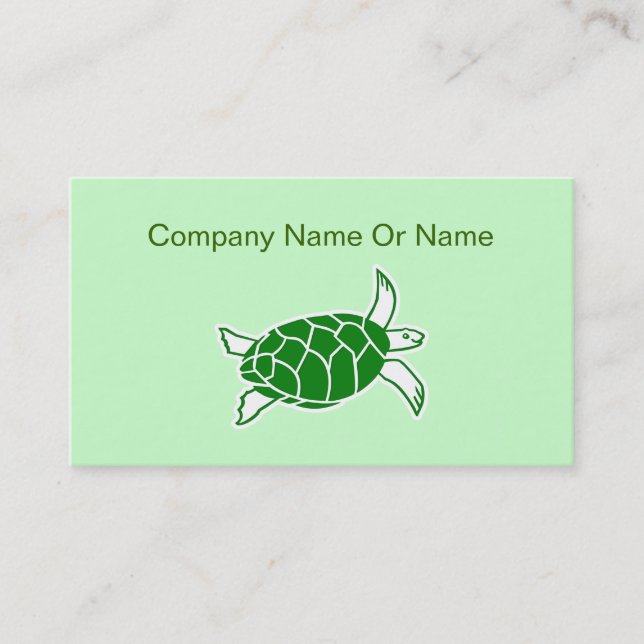 Cartes de visite de silhouette de tortue de mer (Devant)