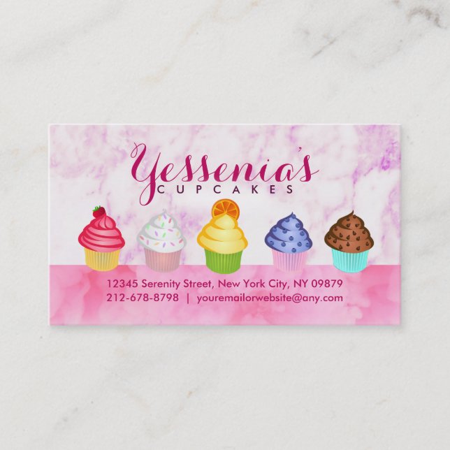 Cartes de visite de slogans de petits gâteaux (Devant)
