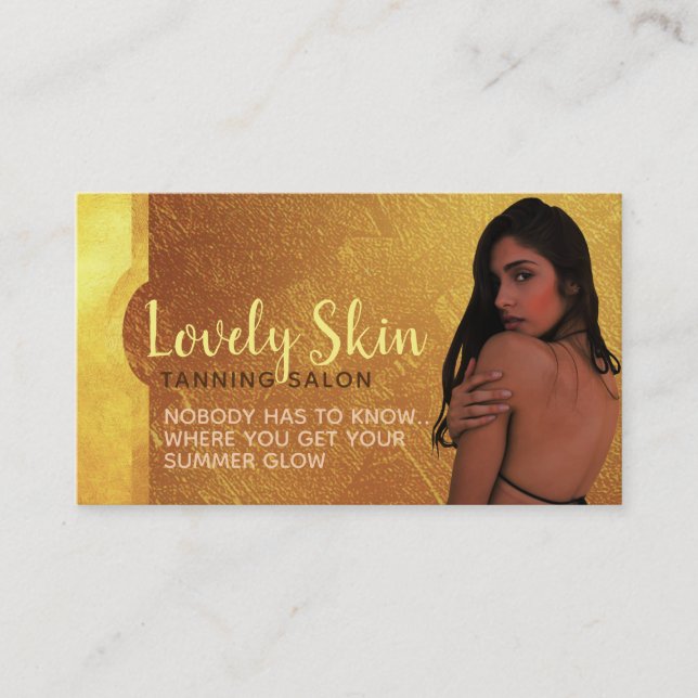 Cartes de visite de slogans de salon de bronzage (Devant)
