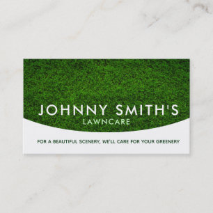 Cartes de visite de slogans de soin de pelouse
