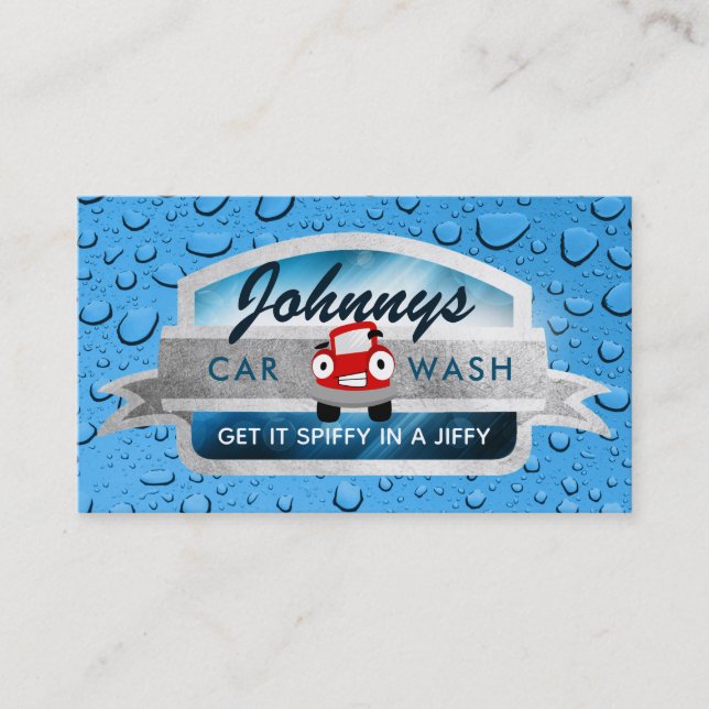 Cartes de visite de slogans de station de lavage (Devant)