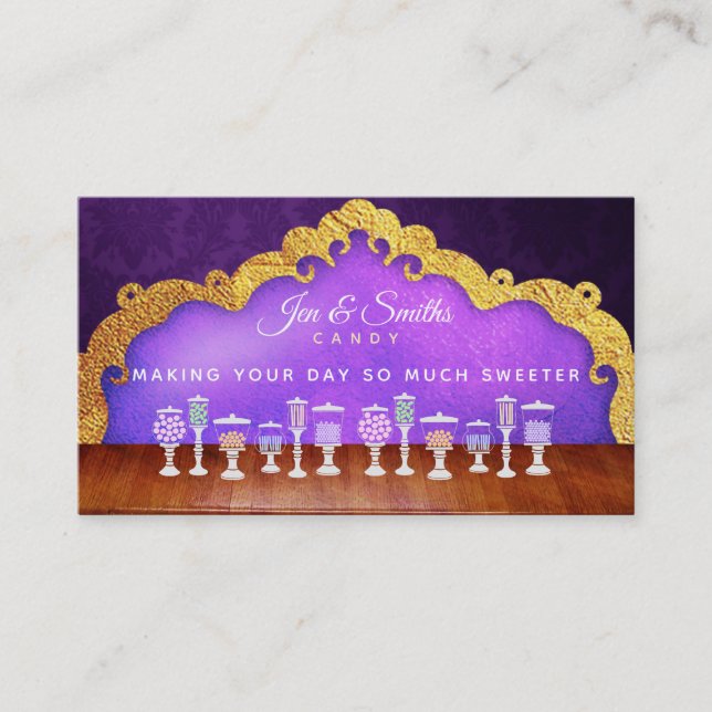 Cartes de visite de slogans de sucrerie (Devant)