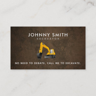 Cartes de visite de slogans d'excavation