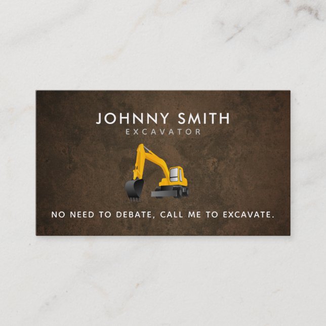 Cartes de visite de slogans d'excavation (Devant)