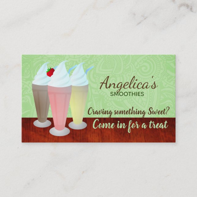 Cartes de visite de Smoothies (Devant)