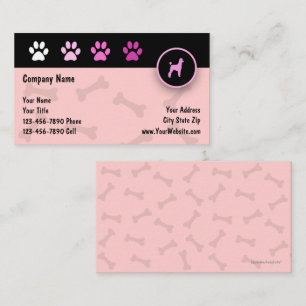 Cartes de visite de soin des animaux familiers
