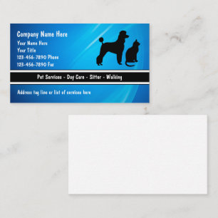 Cartes de visite de soins pour animaux