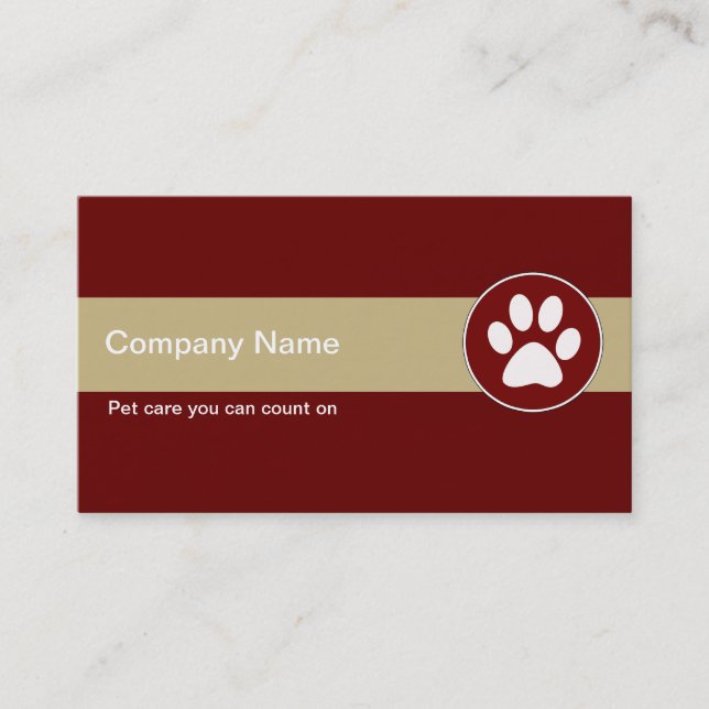 Cartes de visite de soins pour animaux (Devant)