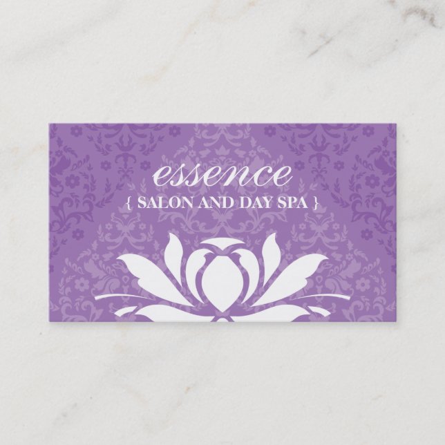 Cartes de visite de spa de jour de damassé (Devant)