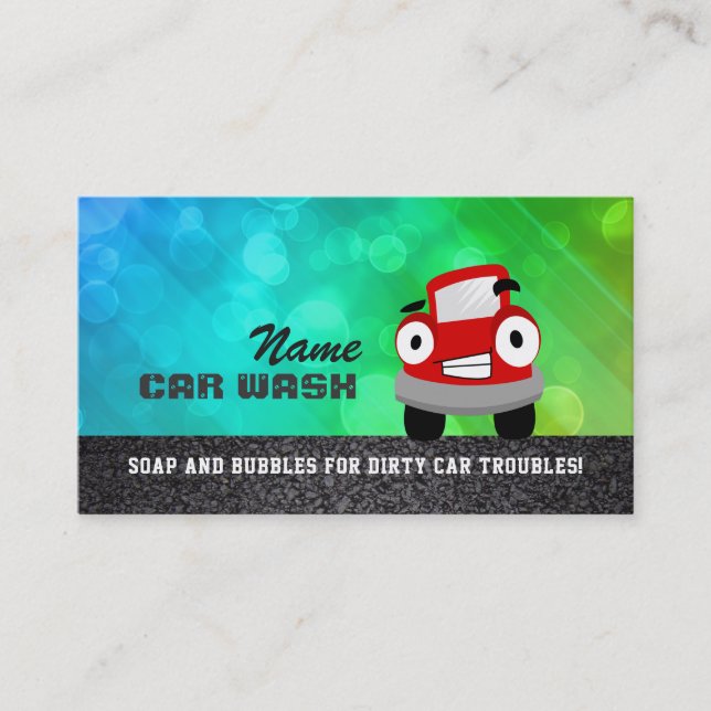 Cartes de visite de station de lavage (Devant)