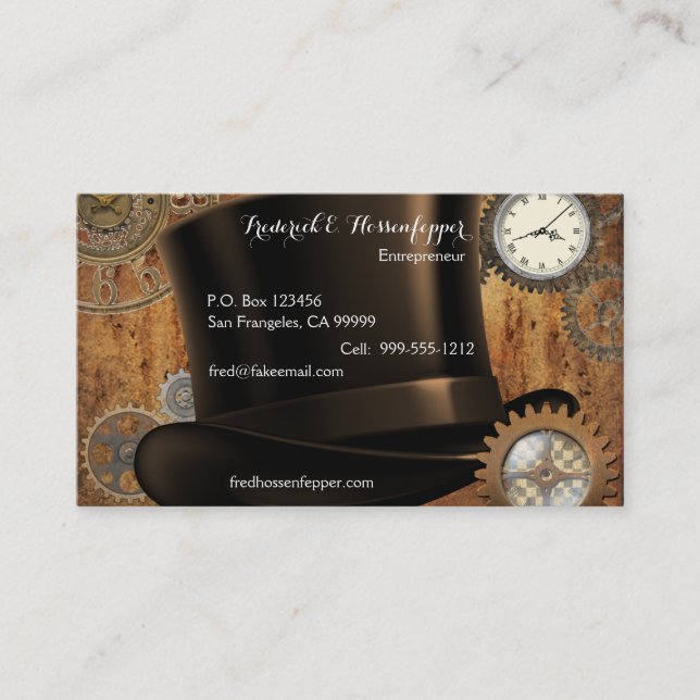 Cartes de visite de Steampunk (conception d'avant (Devant)