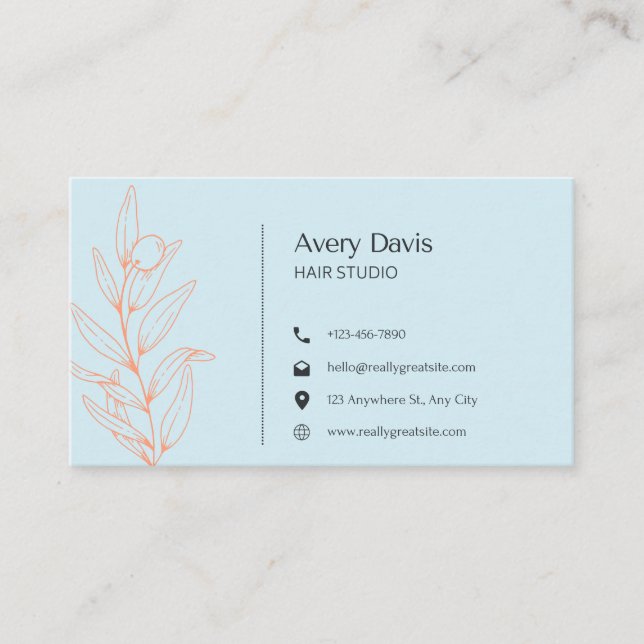 Cartes de visite de studio de cheveux (Devant)