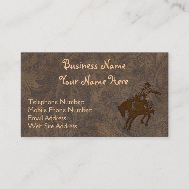 Cartes de visite de style occidental Faux Tooled L (Devant)