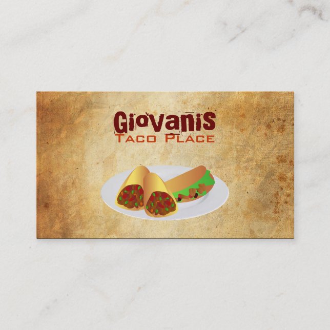 Cartes de visite de tacos (Devant)