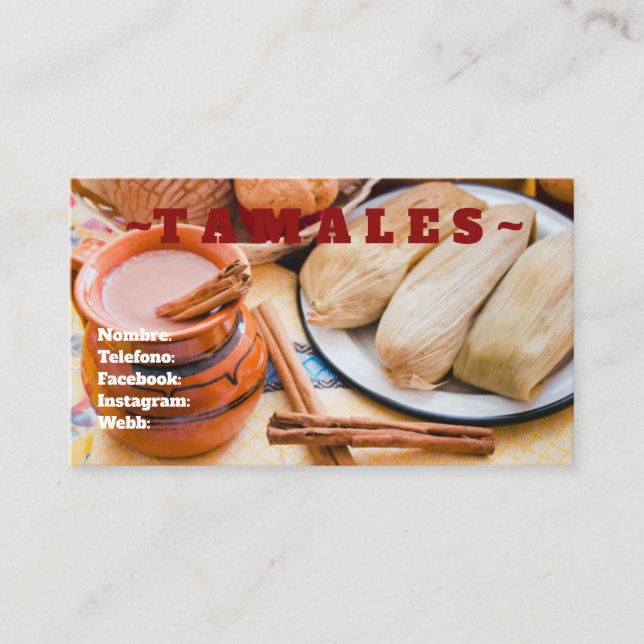 Cartes de visite de Tamales (Devant)