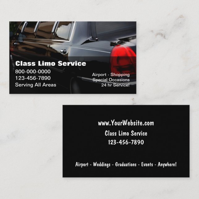 Cartes de visite de taxi (Devant / Derrière)