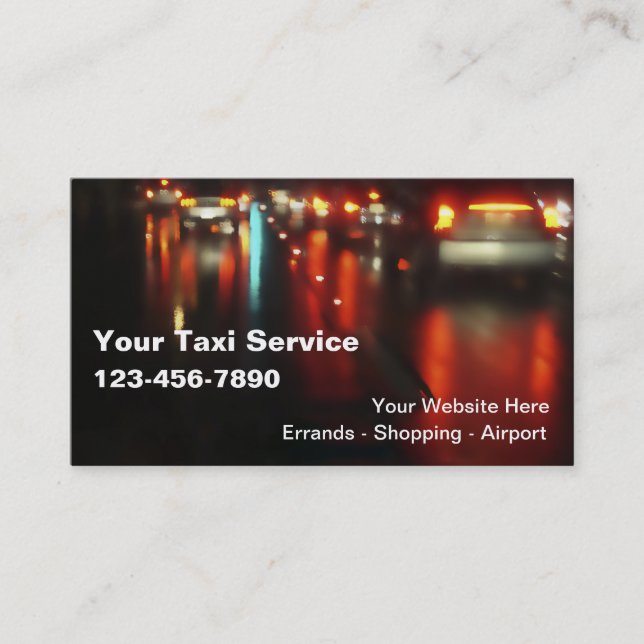 Cartes de visite de taxi (Devant)
