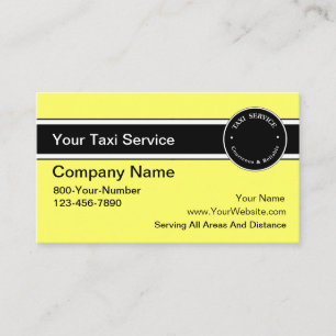 Cartes de visite de taxi
