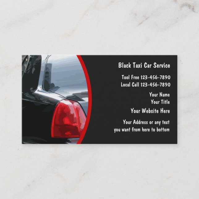 Cartes de visite de taxi (Devant)