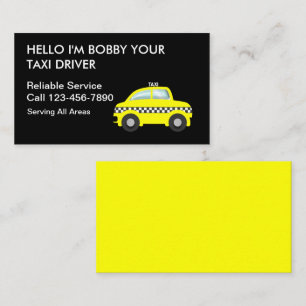 Cartes de visite de taxi simples